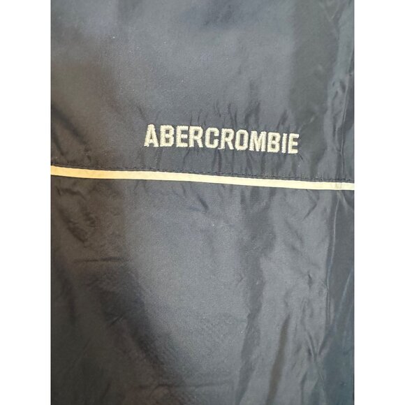 Vintage Abercrombie & Fitch Gym Issue 92 Mens Jacket L Navy Nylon Half-Zip Retro - Picture 4 of 5